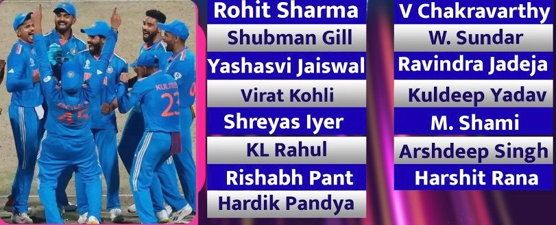 Champions Trophy 2025 India Squad