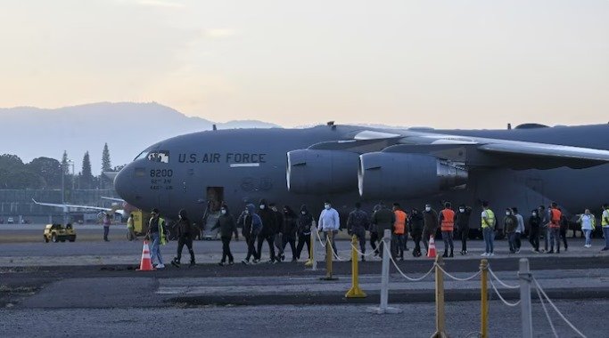 US Immigration; US military aircraft carrying illegal Indian immigrants at the Shri Guru Ramdas Ji international Airport