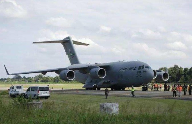 US military aircraft carrying illegal Indian immigrants at the Shri Guru Ramdas Ji international Airport